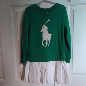 Polo by Ralph Lauren Green and White Casual Dress